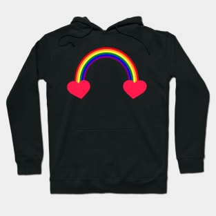 Valentine's day. Love red heart with gay rainbow. Hoodie
